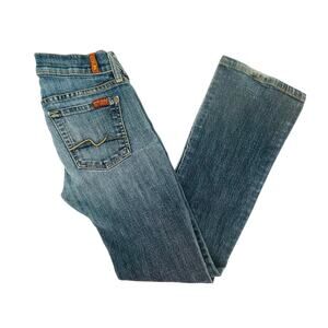 7 For All Mankind Women's Bootcut Jeans, Med. Blue Wash, Low-rise, Sz. 27 *READ*